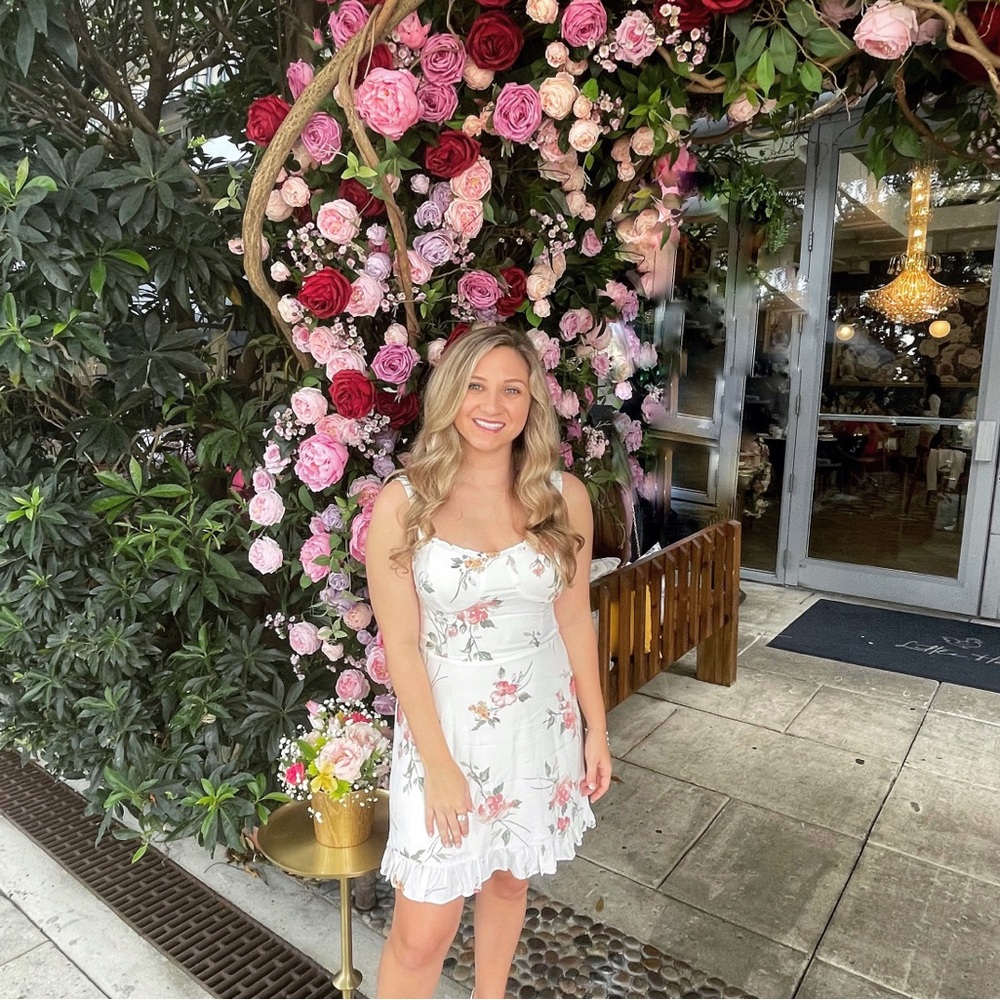Floral White Mini Dress